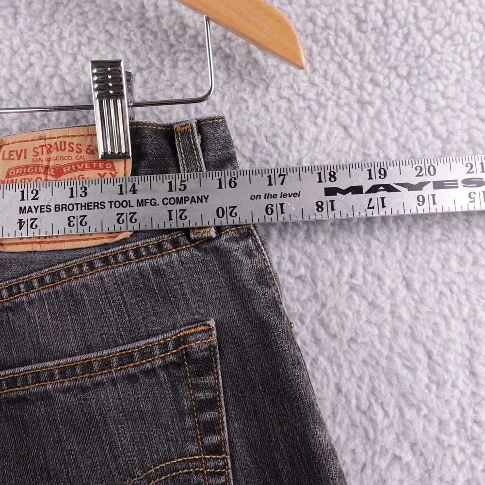Vintage Levi Strauss 501XX Mens Black Distressed Denim‎ Jeans Fits 34x31